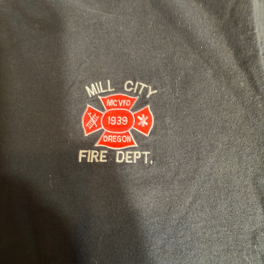Vintage Jerzees Mill City Fire Department Men's Size X-Large Black